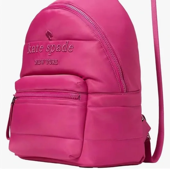NWT Kate Spade New York Ella Large Puffy Backpack Embroidered Logo Pink bag Kate Spade New York Ella Mini Top Zip Tote Crossbody Bikini  main image 3